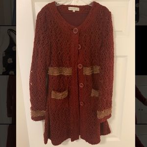 Vintage lace and crochet button up jacket